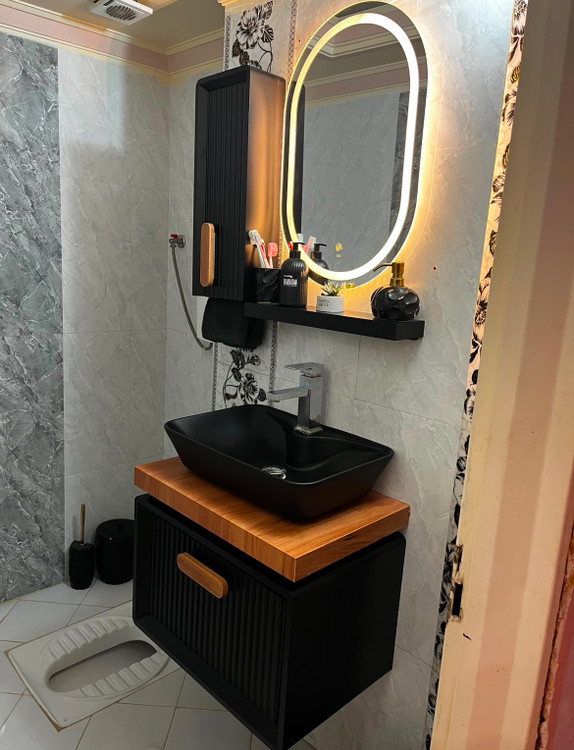 روشویی کابینتی مدل بلوط به همراه اینه باکس کد538