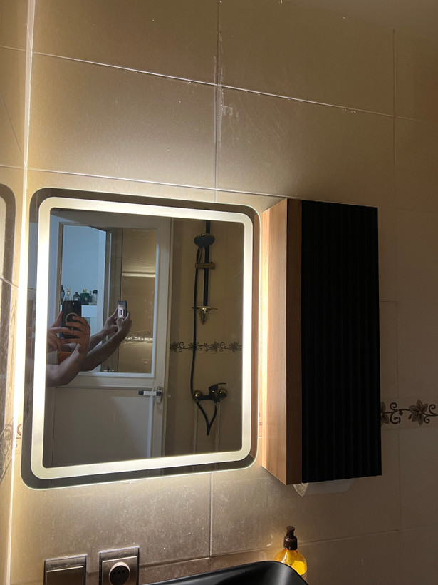 روشویی کابینتی مدل ستایش مشکی به همراه آینه باکس